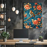 Bird Among Blossoms Wall Art Print