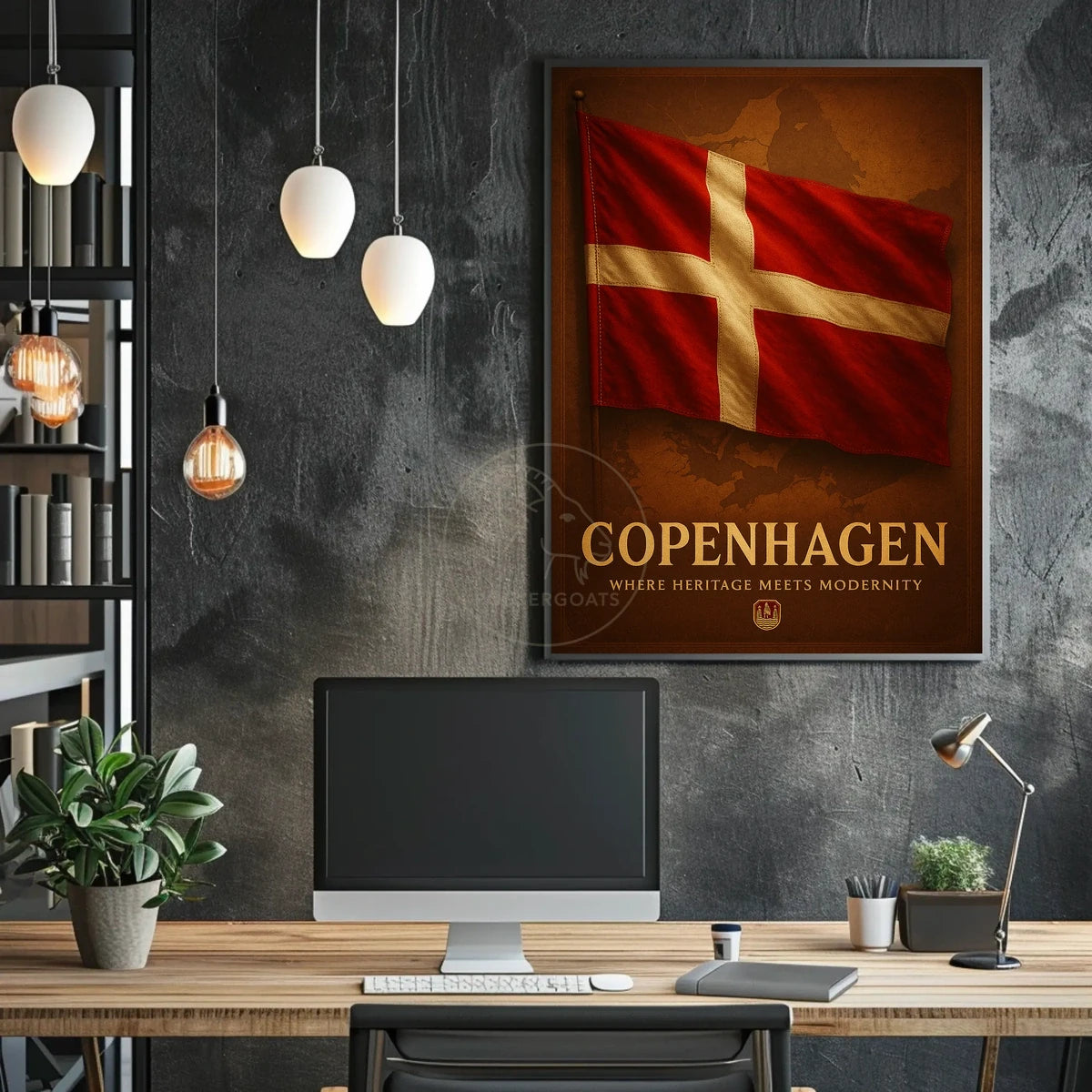 Copenhagen Heritage Flag Art Print - Cultural or Heritage Poster