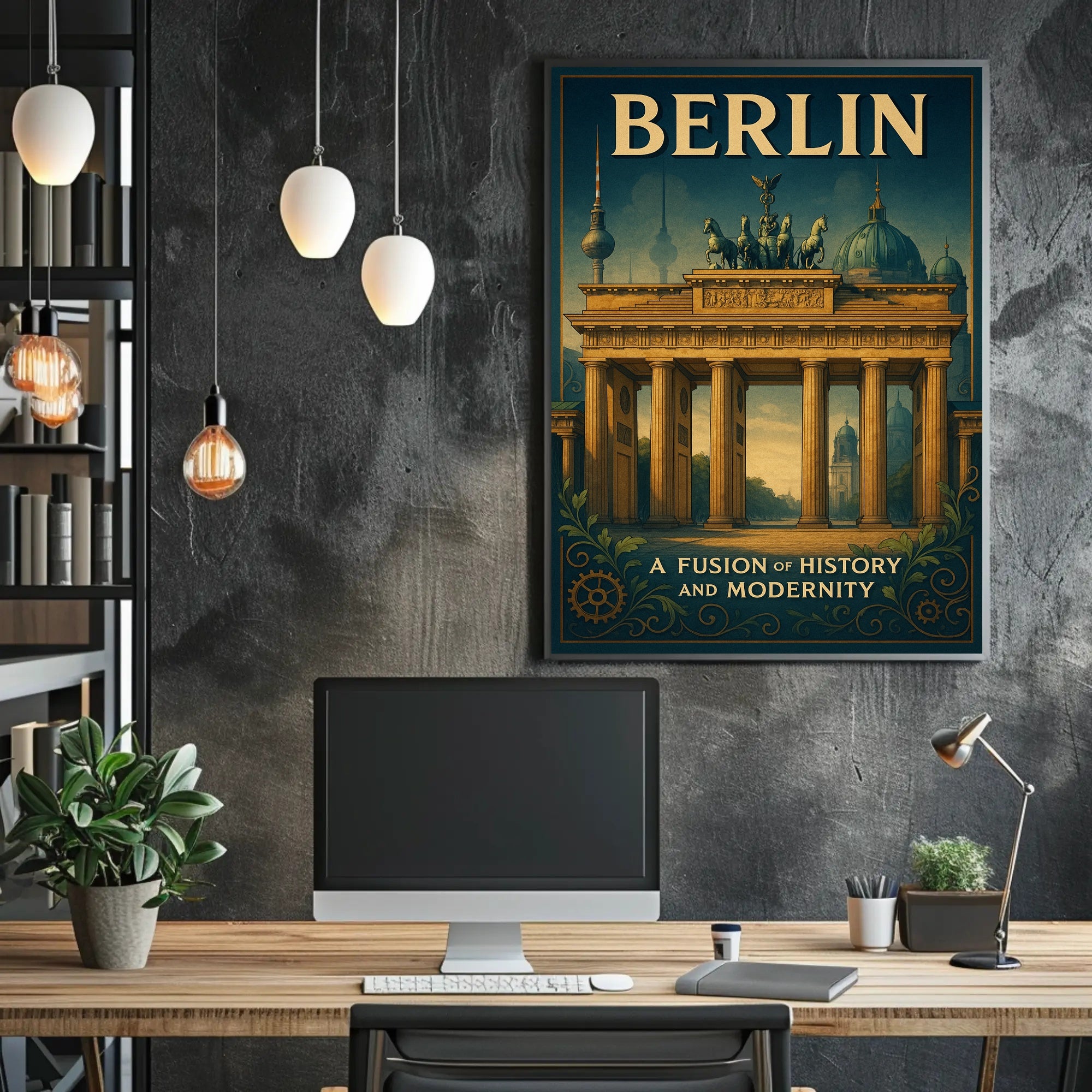 Berlin's Historic and Modern Fusion Travel Poster