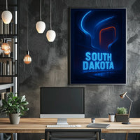 South Dakota Neon Vibes Poster