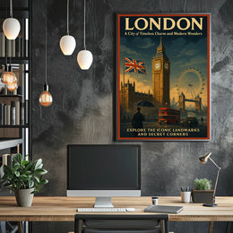London Charm Vintage Travel Poster