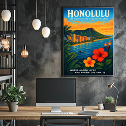 Honolulu The Heart of the Hawaiian Islands Poster