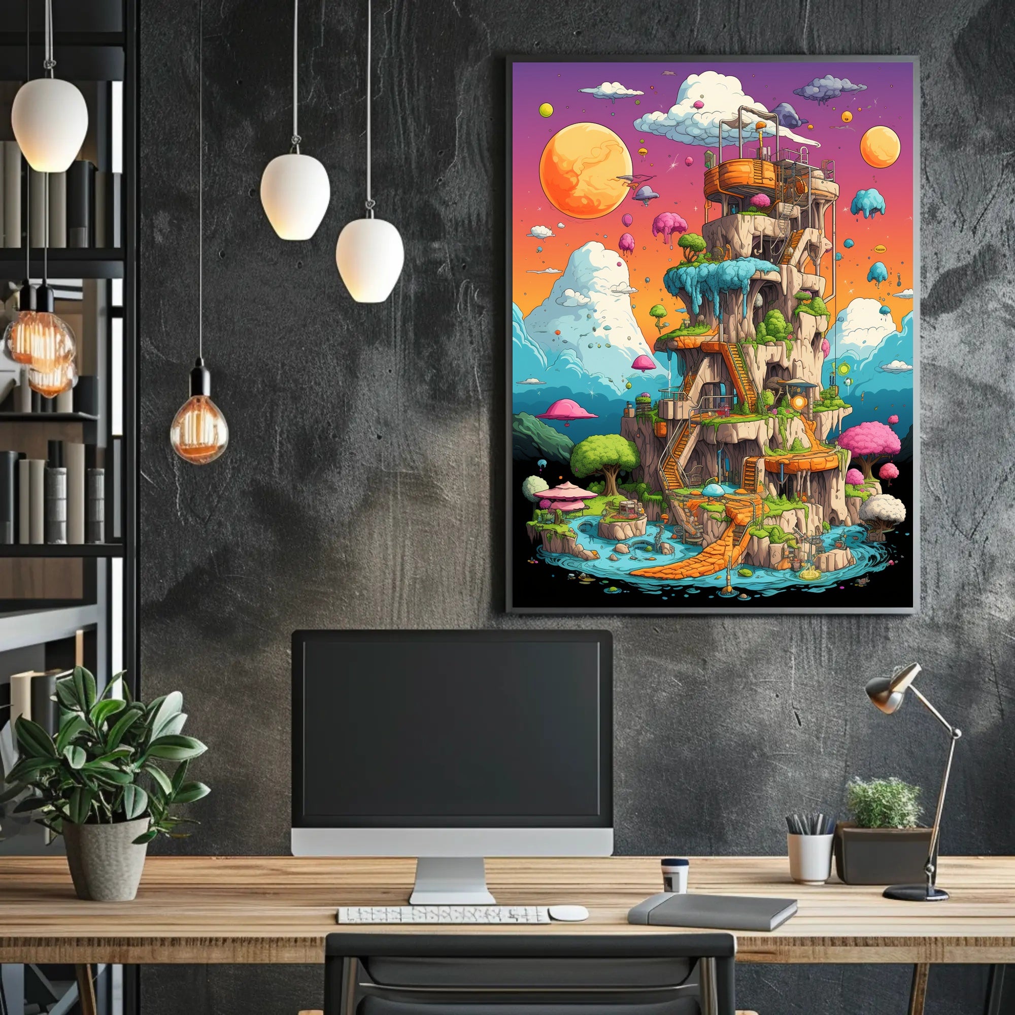 Fantasy Tower In A Dreamscape Poster PosterGoat