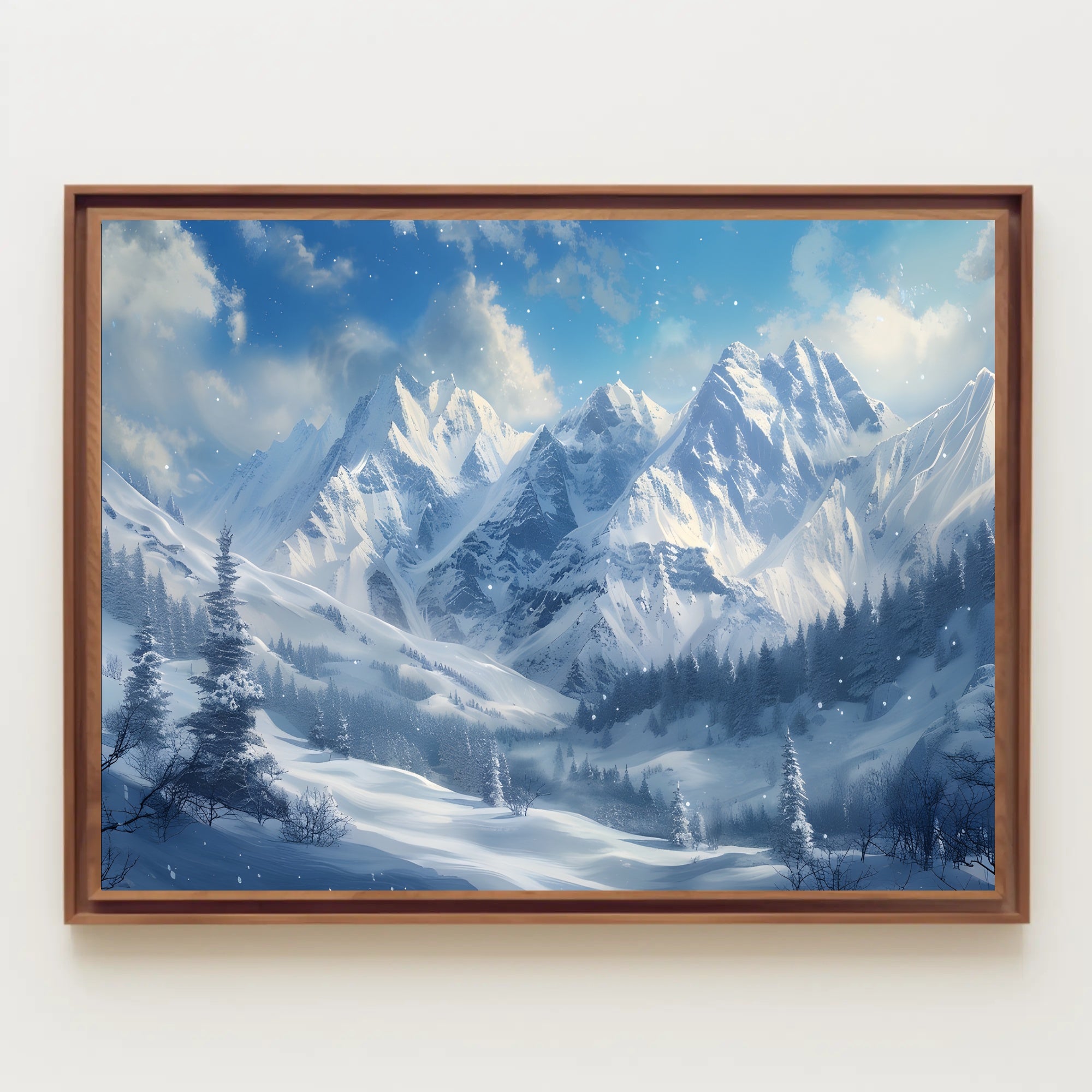 Majestic Winter Mountains Poster