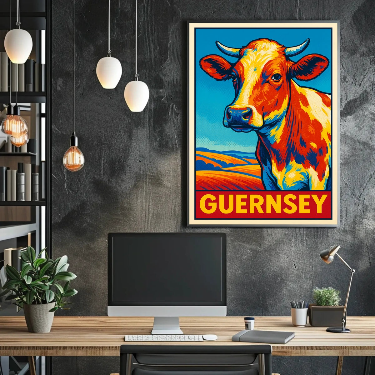 Guernsey Cow Art Poster