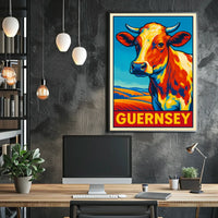 Guernsey Cow Art Poster