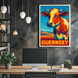 Guernsey Cow Art Poster