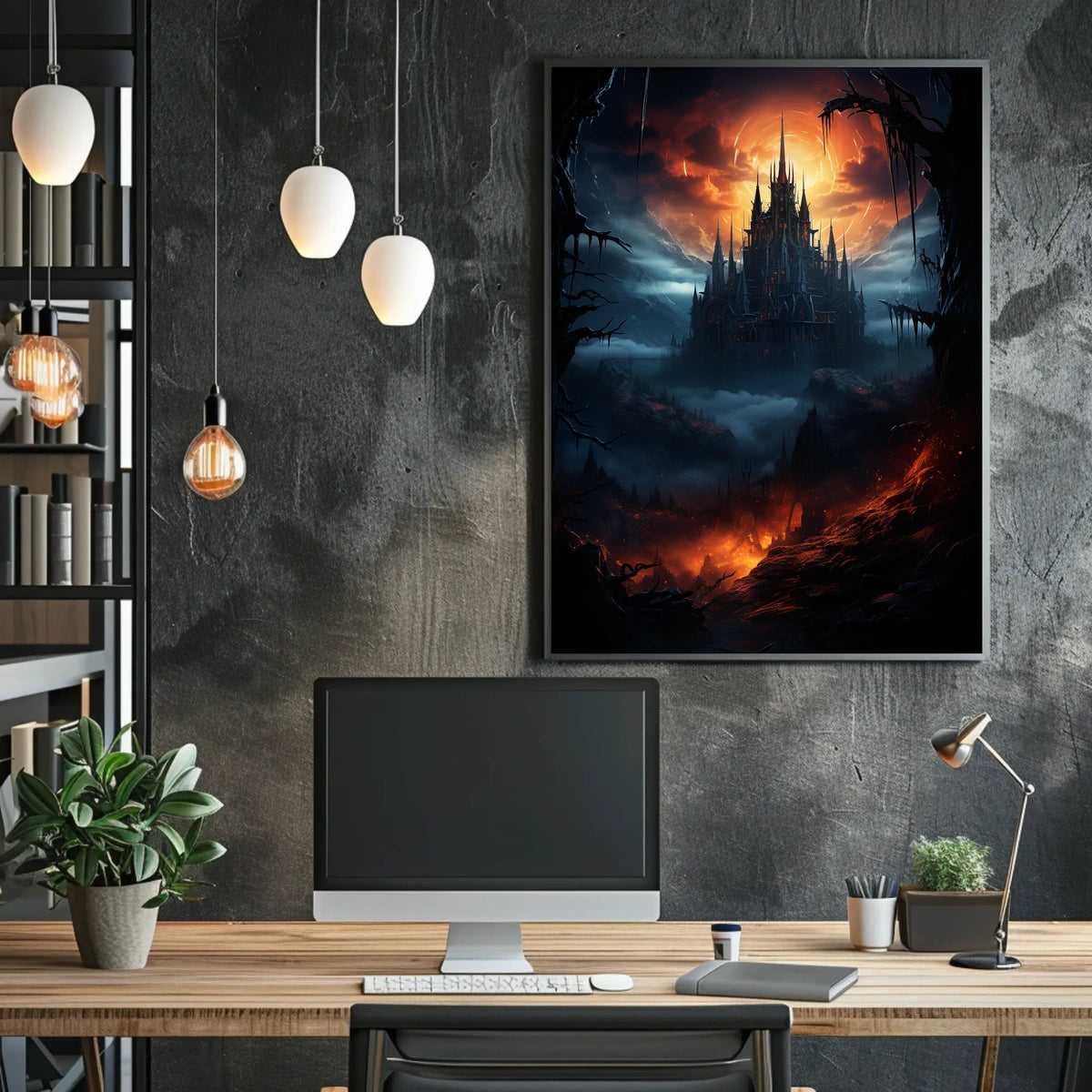 Gothic Castle Dark Fantasy Art Poster Print