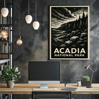 Acadia National Park Wanderlust Vintage Travel Poster