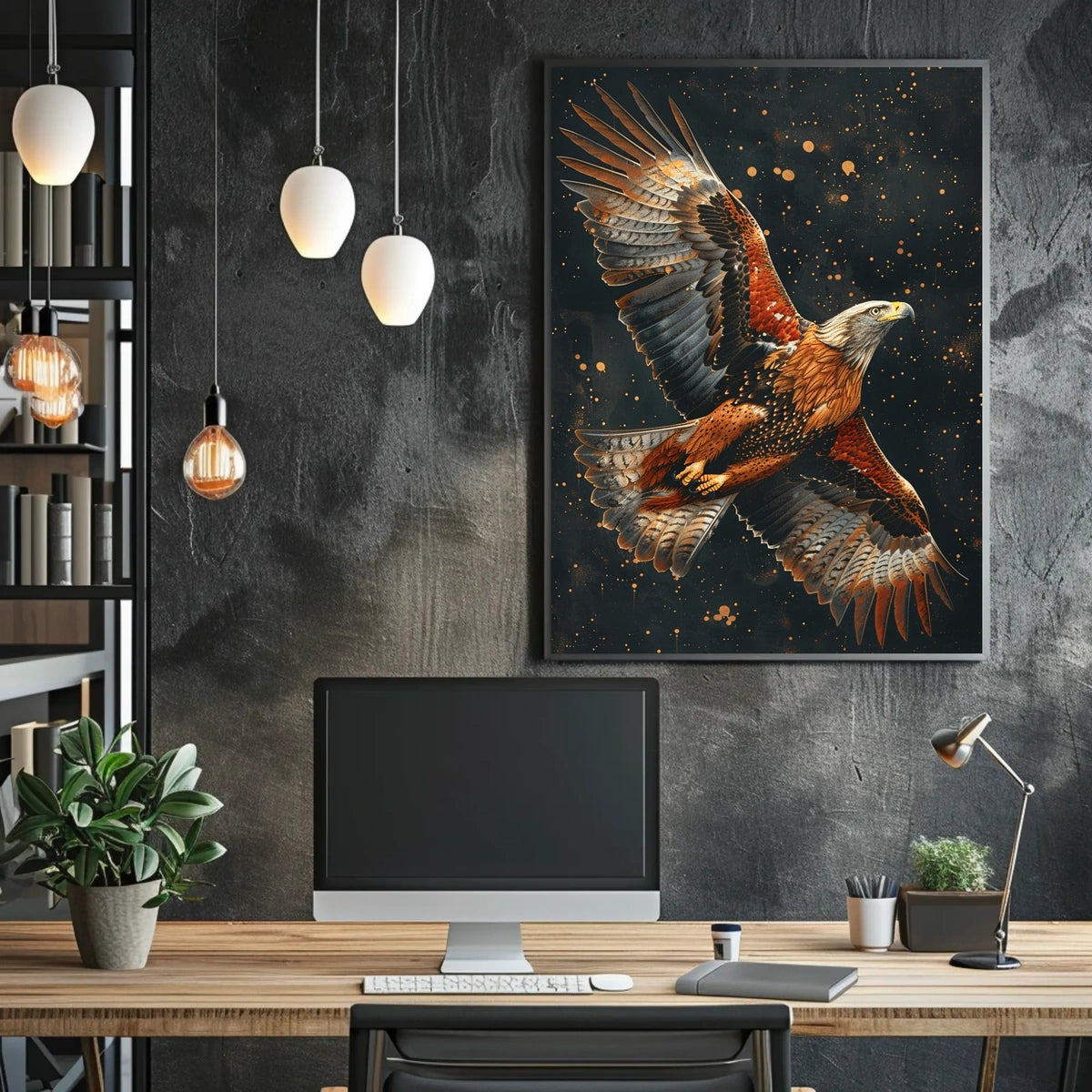 Majestic Eagle in Flight Art Poster