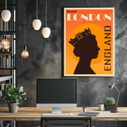 Travel London England Silhouette Art Travel Poster