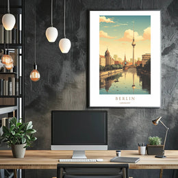 Berlin Skyline Poster PosterGoat