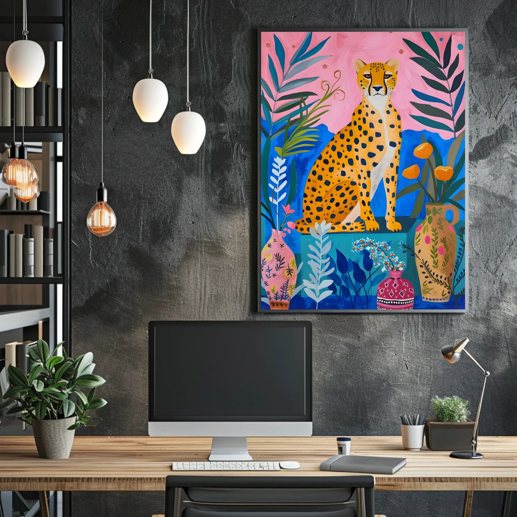 Cheetah Jungle Exotic Wildlife Art Poster - Animal Poster PosterGoat