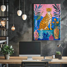 Cheetah Jungle Exotic Wildlife Art Poster - Animal Poster PosterGoat
