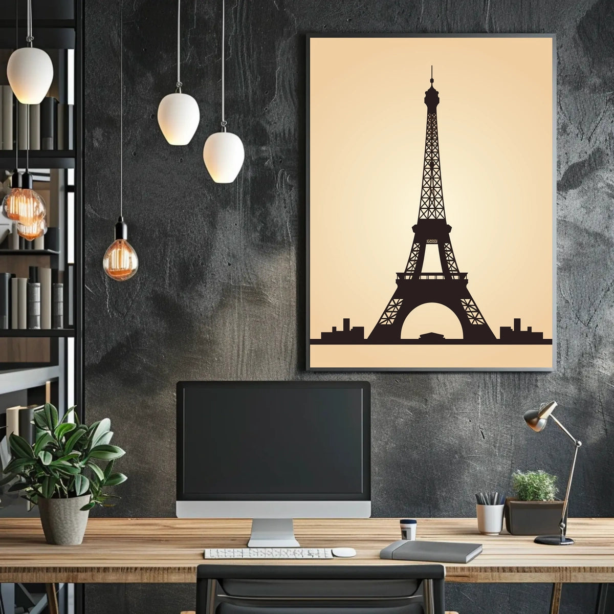 Eiffel Tower Silhouette Minimalist Travel Poster