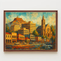 Maseru Lesotho Cityscape Photography Wanderlust Poster