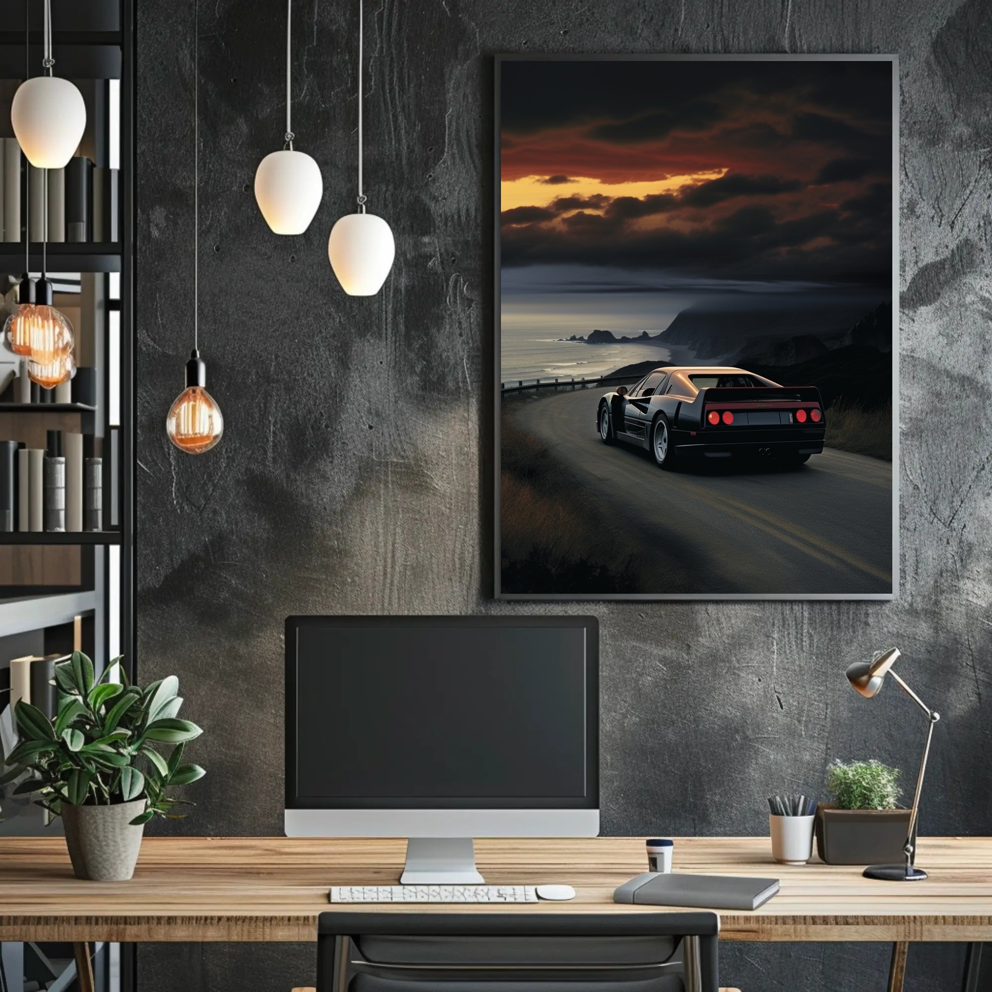 Coastal Drive At Sunset Poster