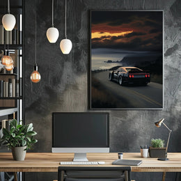 Coastal Drive At Sunset Poster
