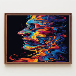 Vibrant Abstract Portrait Abstract Poster
