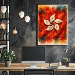 Artistic Interpretation of the Hong Kong Flag Poster