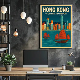 Victoria Harbour Scenic Travel Poster