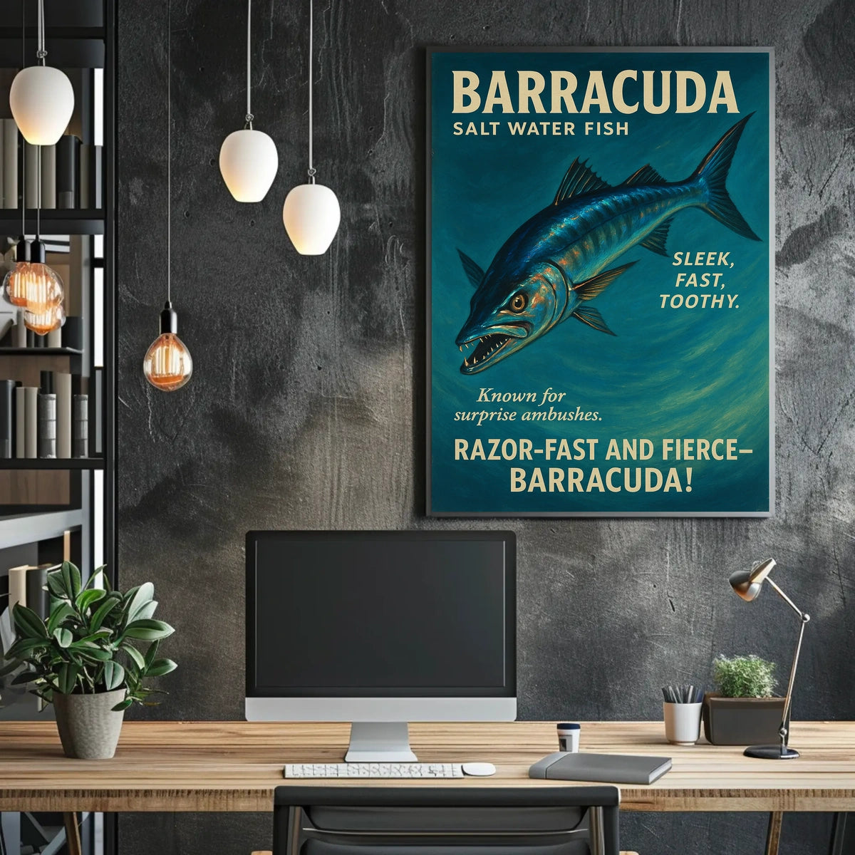 Barracuda Salt Water Fish Poster
