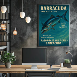 Barracuda Salt Water Fish Poster