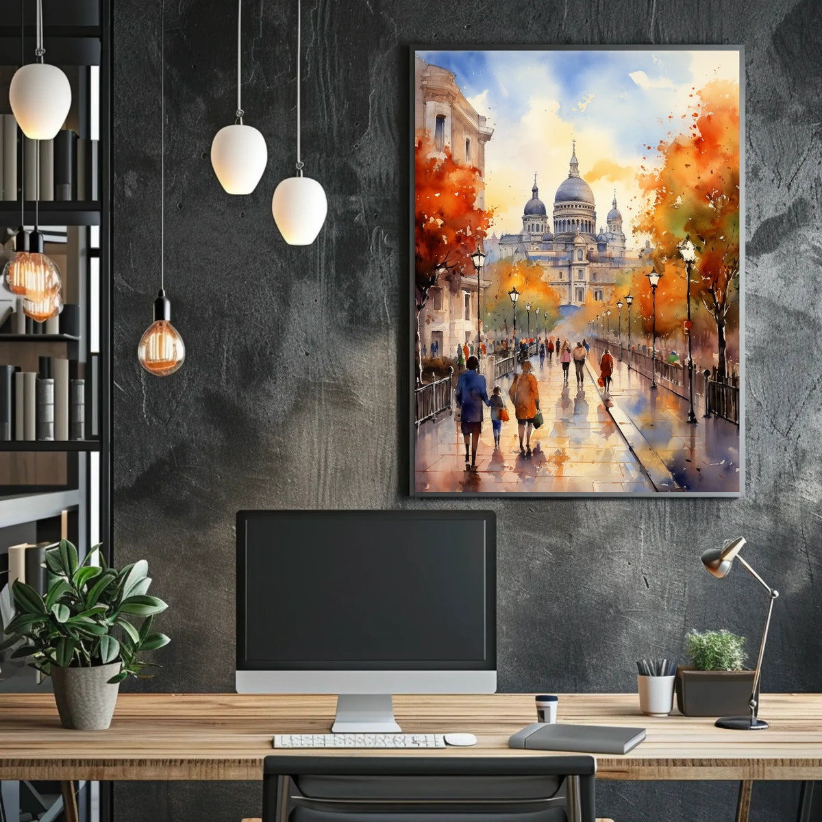 Scenic Autumn Cityscape, Cultural or Heritage Poster
