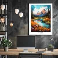 Banff Scenic Landscape Modern National Park Poster PosterGoat