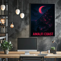 Amalfi Coast Enigmatic Nightscape Poster For Wall Art