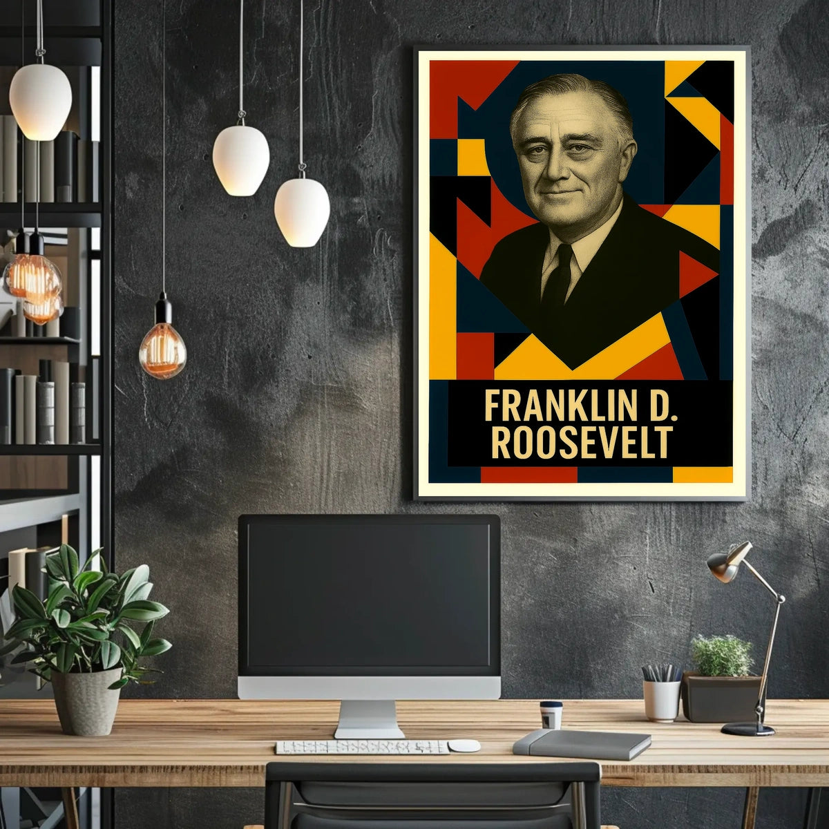 Franklin D. Roosevelt 32nd President of the United States Abstract Pop Poster