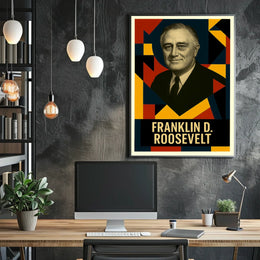 Franklin D. Roosevelt 32nd President of the United States Abstract Pop Poster