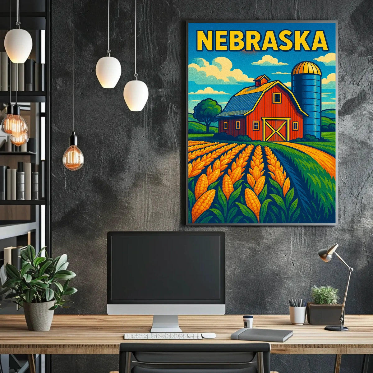 Nebraska Farm Scene Poster