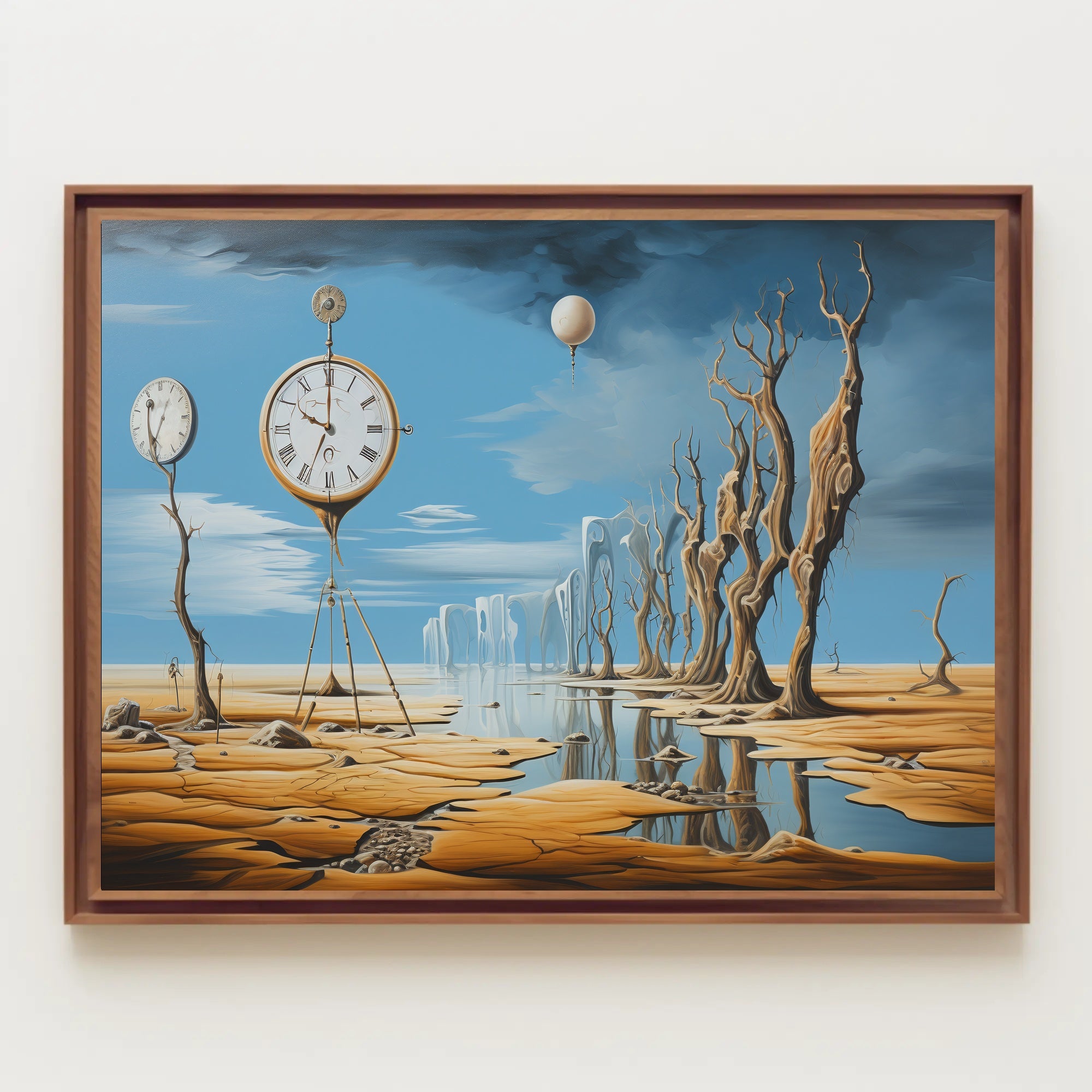 Surreal Time Distortion Desert Artistic Poster