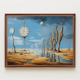 Surreal Time Distortion Desert Artistic Poster