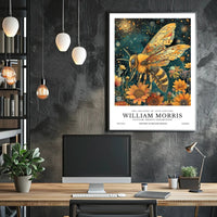 Vibrant Bee and Sunflower Cosmic Artistry Poster