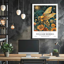 Vibrant Bee and Sunflower Cosmic Artistry Poster
