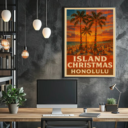 Island Christmas In Honolulu Poster