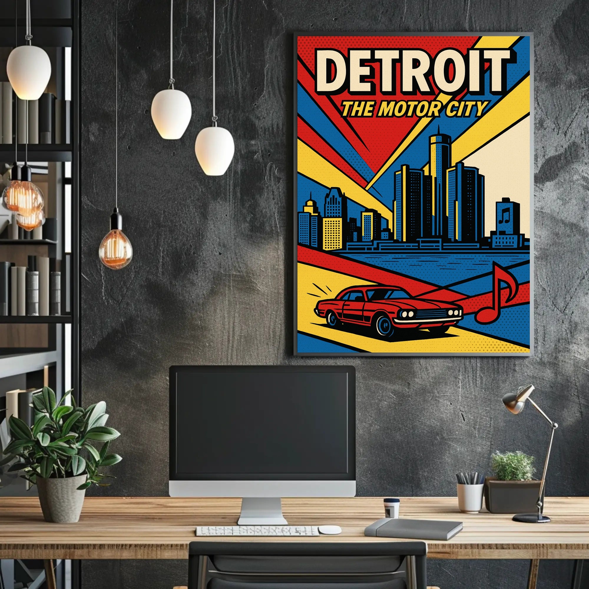 Detroit Vintage Travel Poster Wall Art Print