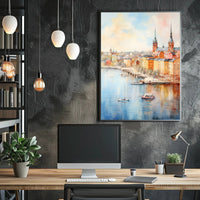 Serene Cityscape By The Water Poster