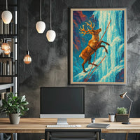 Surreal Stag Adventure Fantasy or Mythology Poster