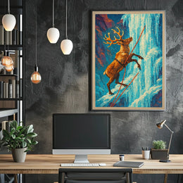 Surreal Stag Adventure Fantasy or Mythology Poster