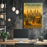 Philadelphia's Historic Charm: Vintage Cityscape Poster