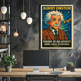 Einstein Relativity Vintage Science Poster
