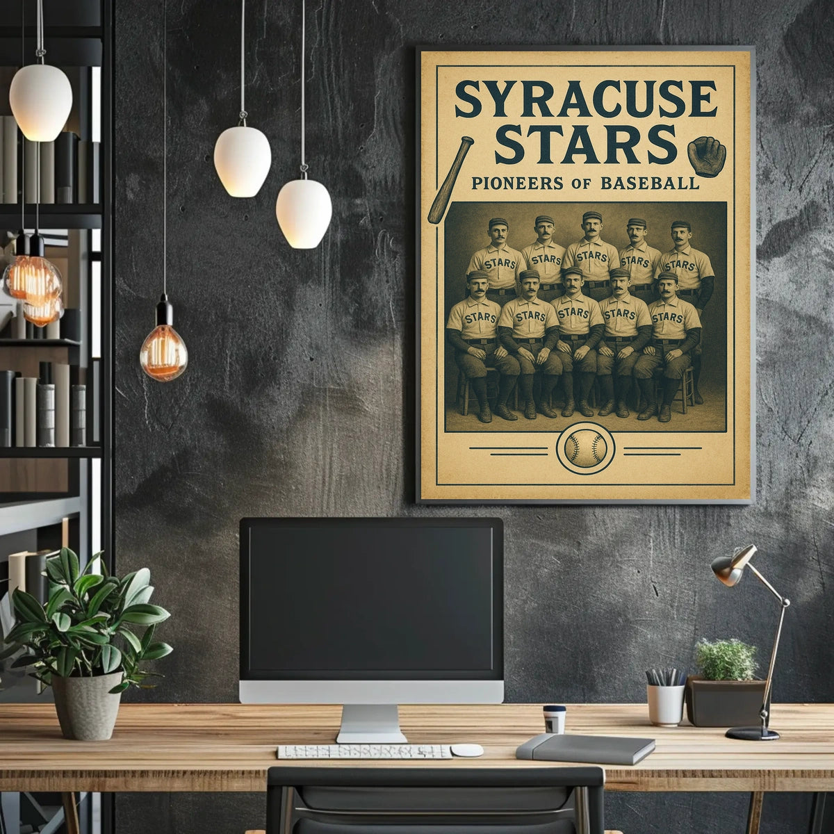 Syracuse Stars Pioneers of Baseball Poster Vintage Wall Art