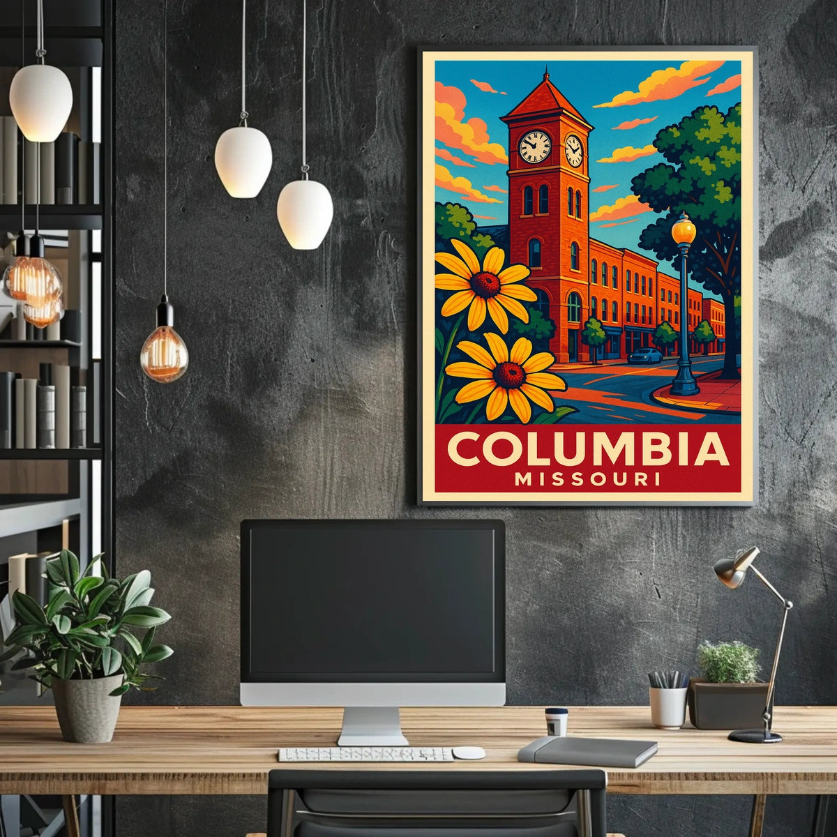 Columbia, Missouri A Vibrant Cityscape Poster