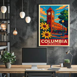 Columbia, Missouri A Vibrant Cityscape Poster