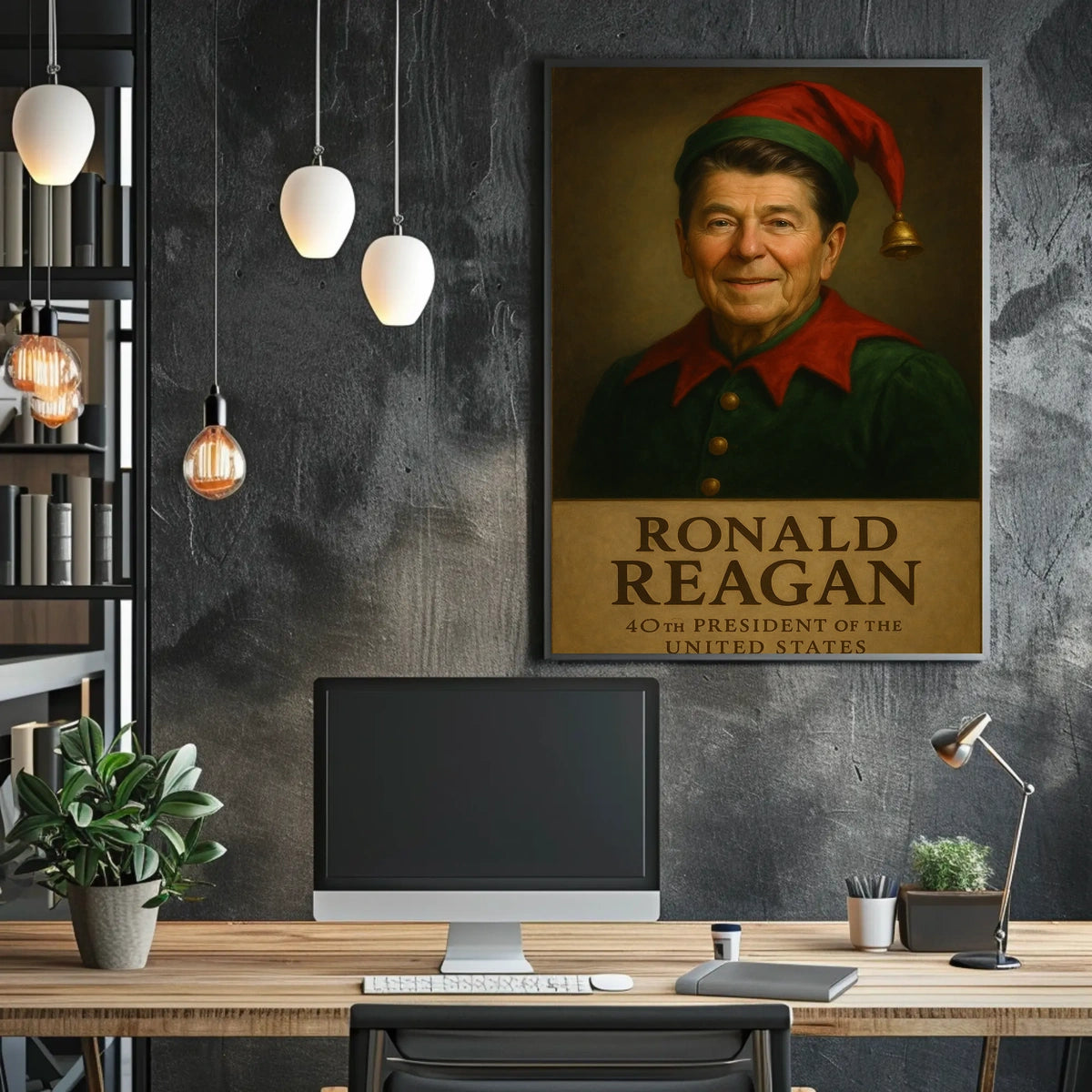 Ronald Reagan Elf Costume Historical Presidential Poster