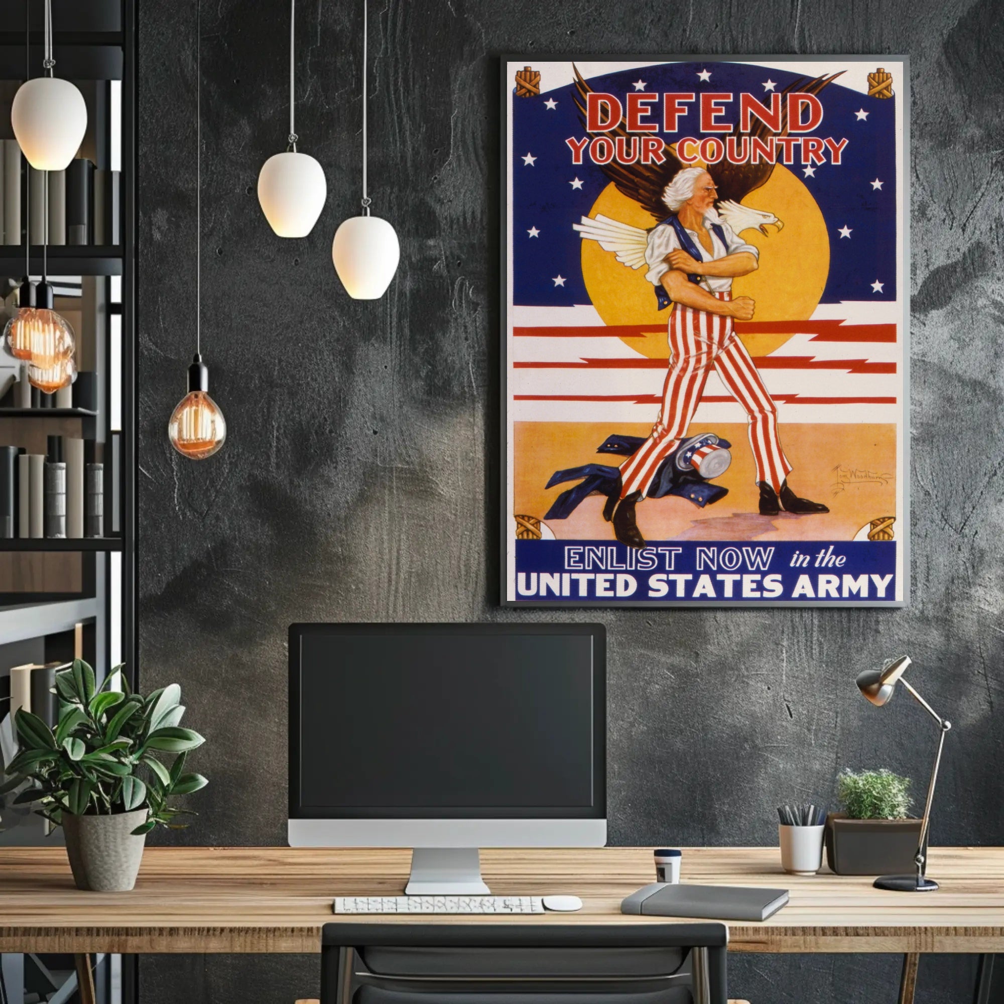 Patriotic Uncle Sam Military Recruitment Poster