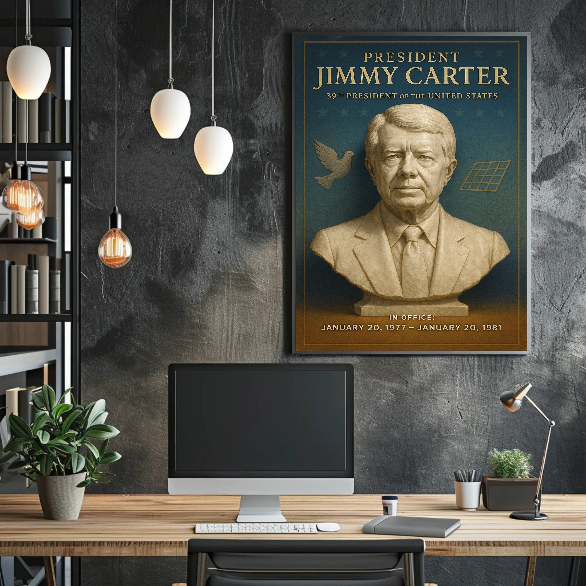 Jimmy Carter 39th President Wall Art Print PosterGoat
